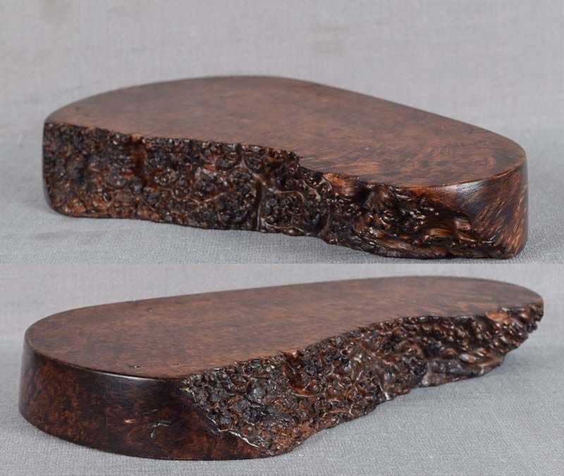 Vintage Japanese BURLWOOD STAND tea ceremony display - 4
