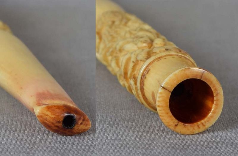 19c Chinese Export CIGARETTE HOLDER DRAGON - 3