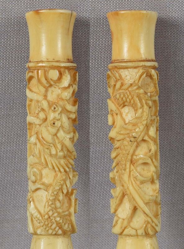 19c Chinese Export CIGARETTE HOLDER DRAGON - 4