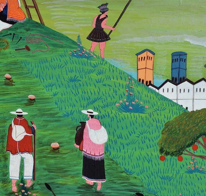 1989 painting DEATH OF JESUS by Quechua artist Francisco Ilaquichi - 3