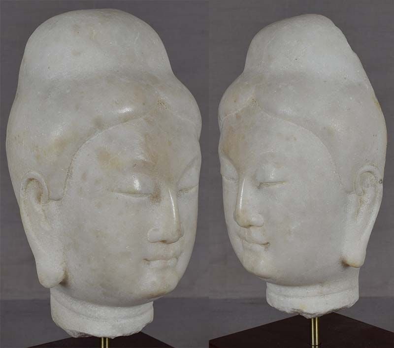 18c Chinese MARBLE HEAD of the BUDDHA - 2
