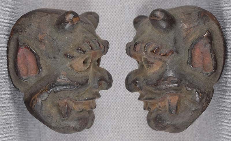 19c netsuke MASK ONI by RYUUN - 2