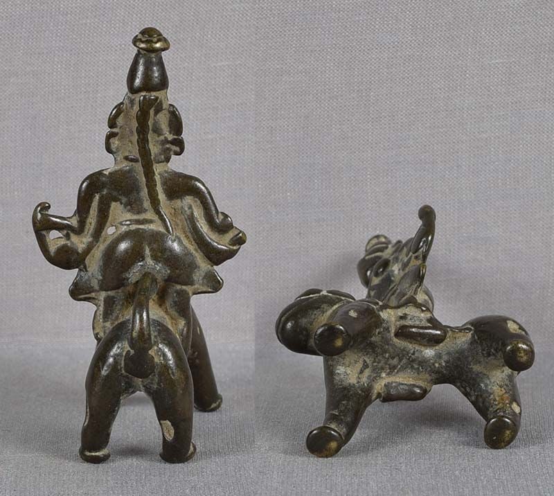 18c Indian bronze GODDESS DURGA riding LION - 4