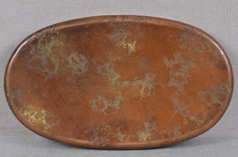 1910s ANDO Arts & Crafts Japanese copper box enameled AOI LEAVES - 5