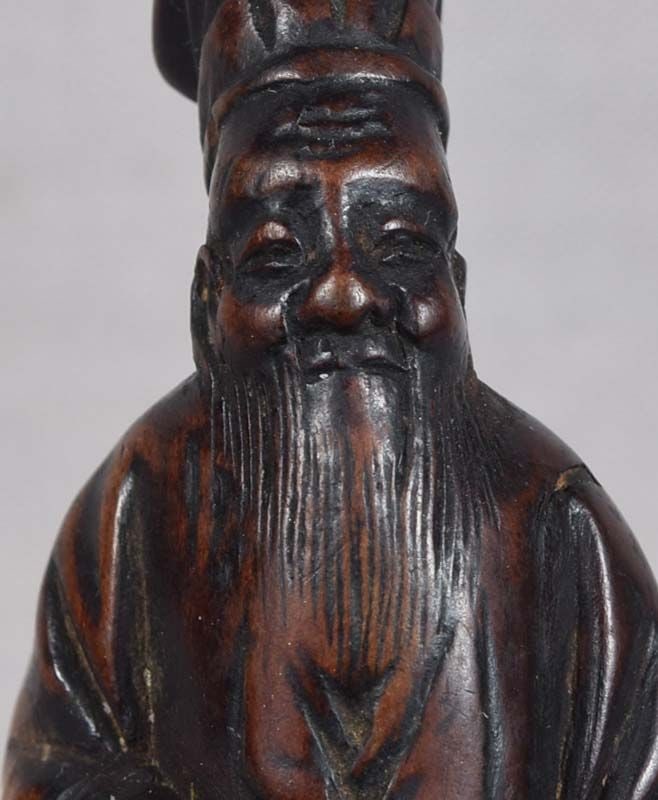 19c netsuke SENNIN TOBOSAKU with peach - 5