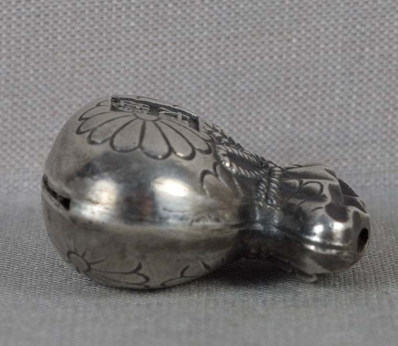 19c silver netsuke NACHI SHRINE AMULET - 4