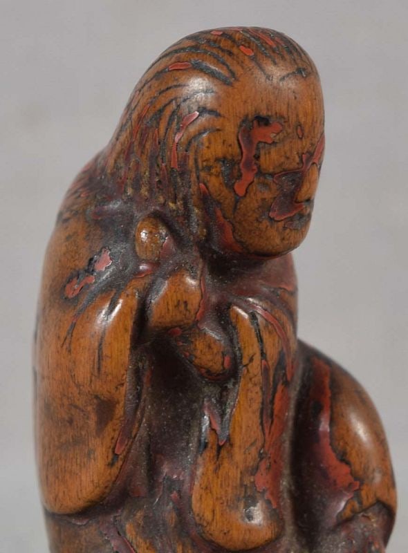 18c SHUNGA netsuke WOMAN with mushroom & drum - 5