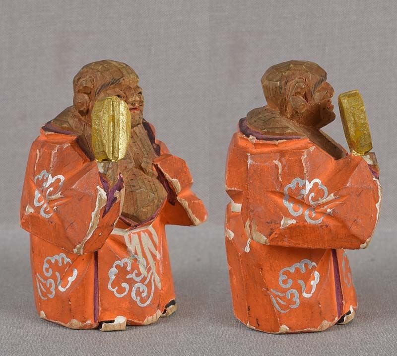 19c Hida okimono HOTEI with fan by netsuke carver RYOSO - 2