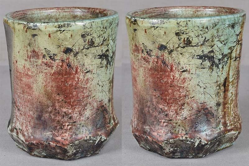19c Japanese raku BRUSH POT by GERAKU - 2