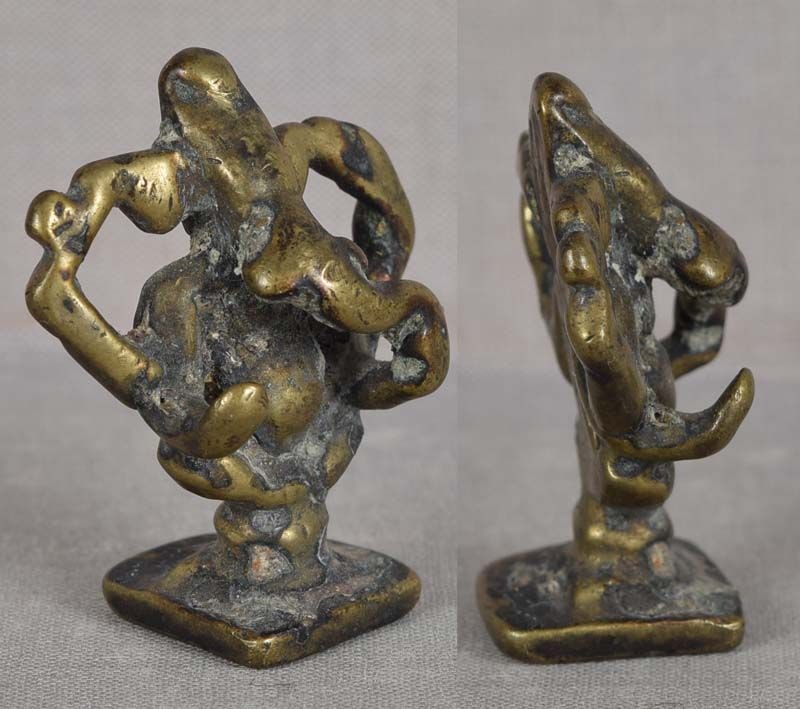 19c Indian bronze GANESHA left sided trunk - 2