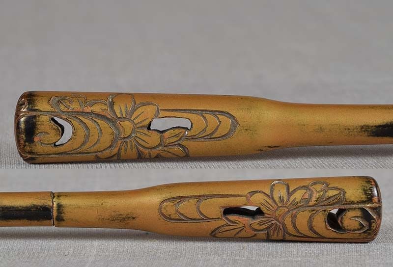 Vintage Japanese lacquer KANZASHI hair pin - 4