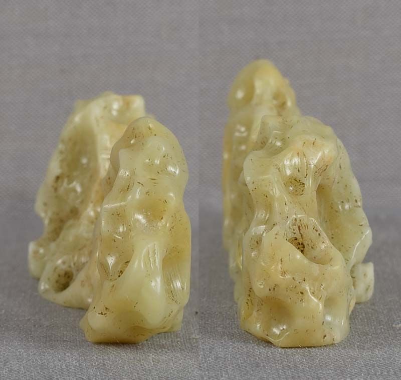 Vintage Chinese scholar QINGTIAN soapstone BRUSH REST Taihu rock - 4