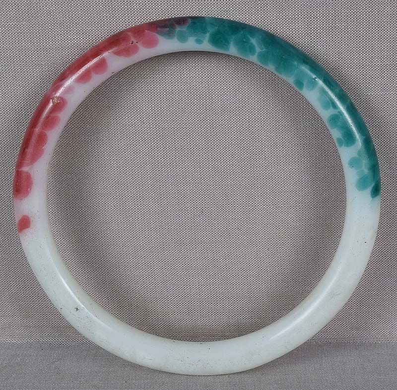 19c Chinese Peking glass colored jadeite bangle BRACELET - 4