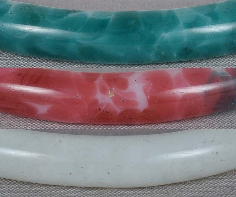 19c Chinese Peking glass colored jadeite bangle BRACELET - 5