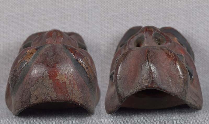 19c netsuke MASK hollow cheeked DEMON by RYUUN - 5