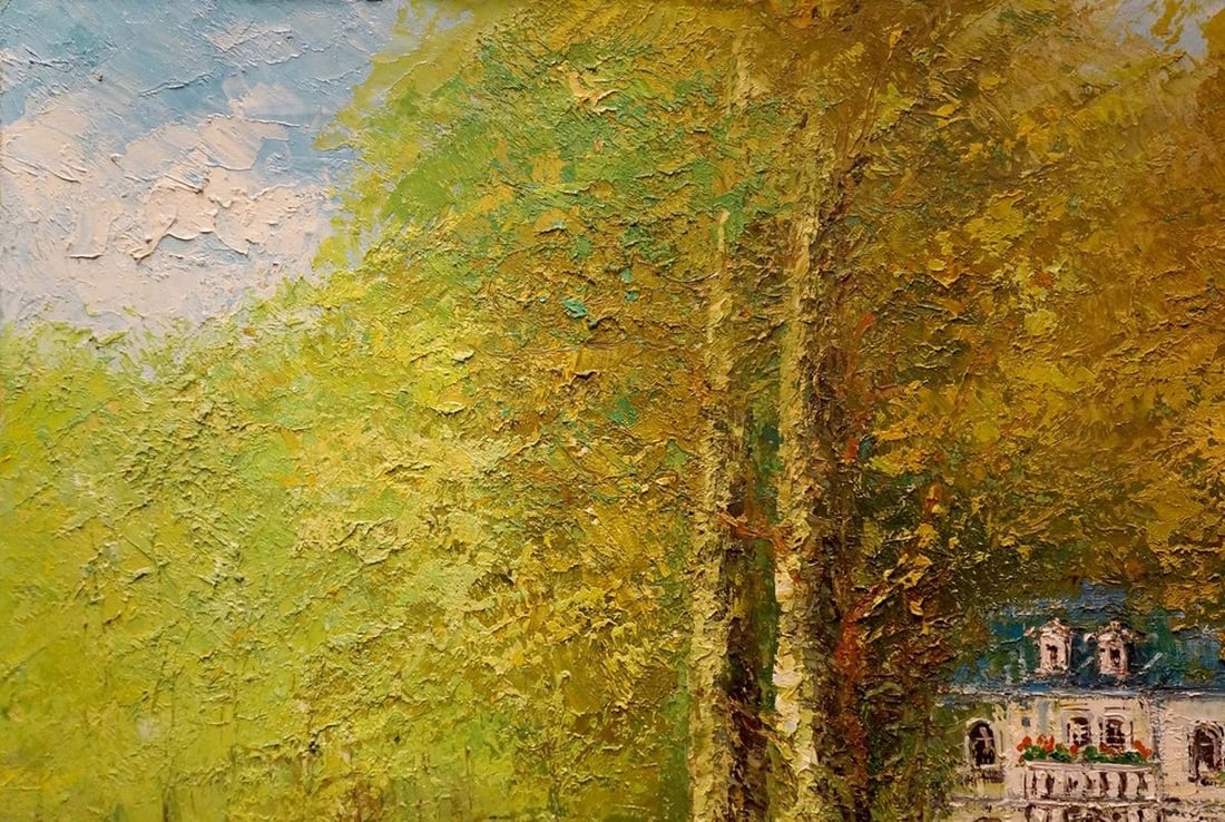 Oil painting Venetian courtyard Walter Prescher "van" Ed - 3