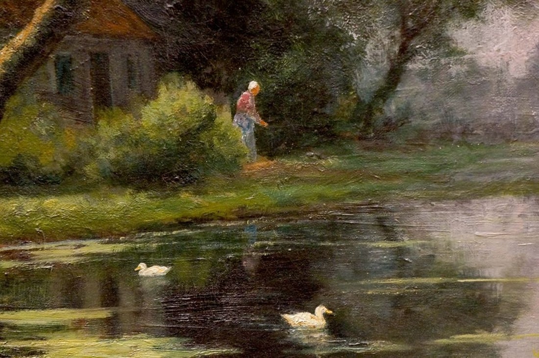Oil painting By the river - 6