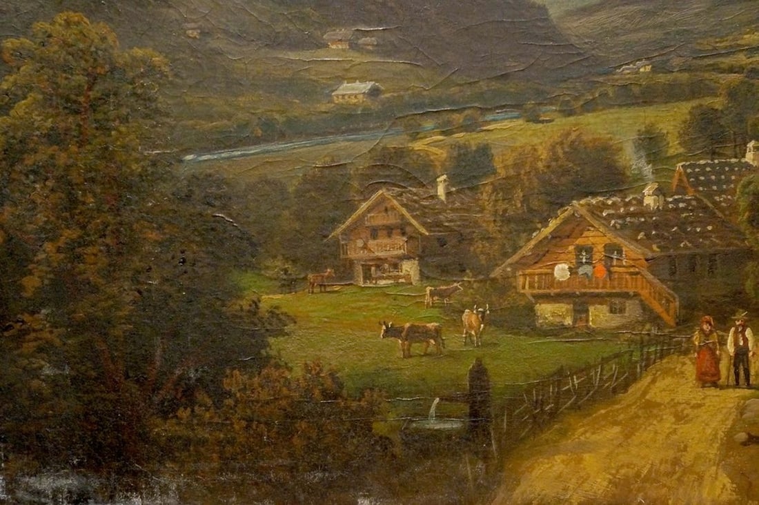 Oil painting Landscape with an amazing place - 2