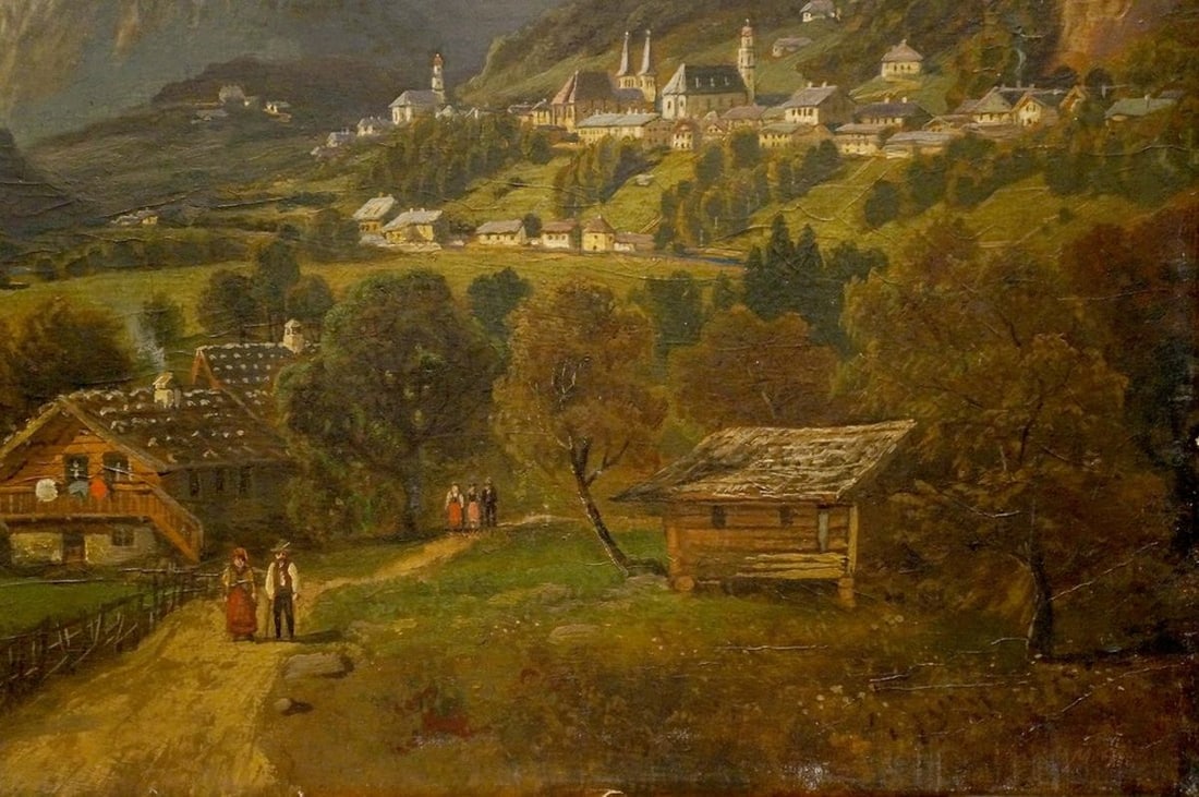 Oil painting Landscape with an amazing place - 5