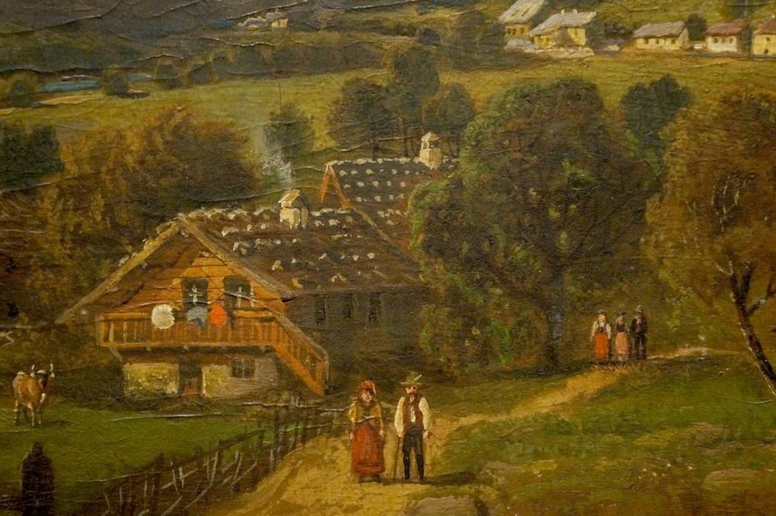 Oil painting Landscape with an amazing place - 6