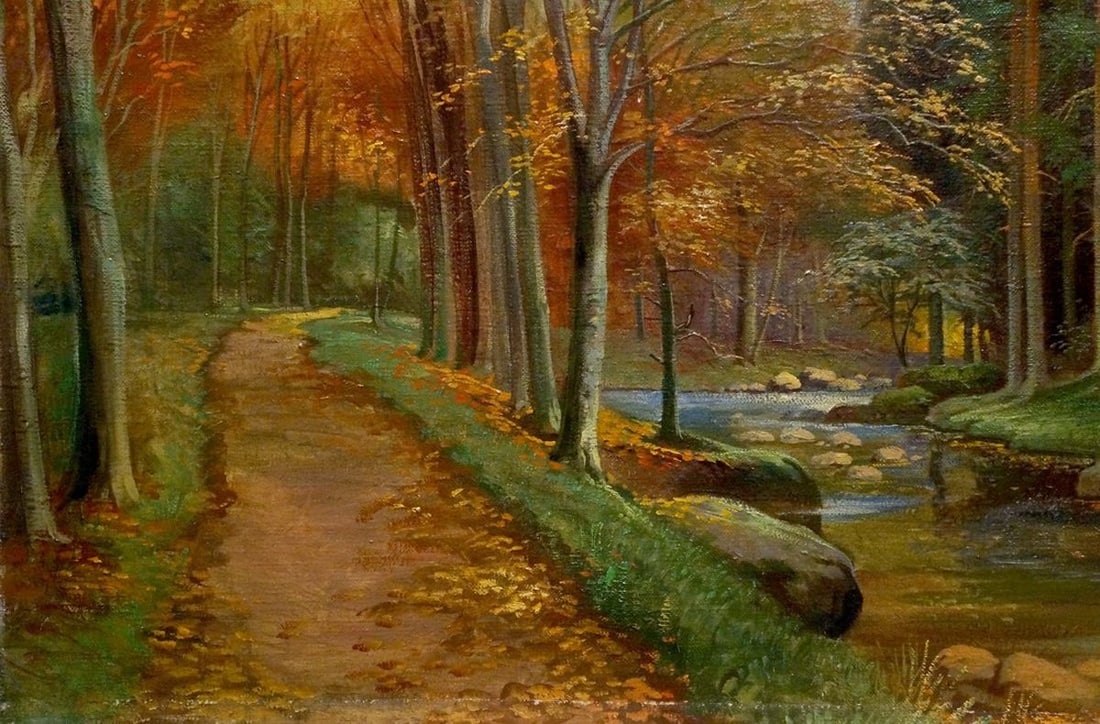Oil painting Evening fairy forest - 2