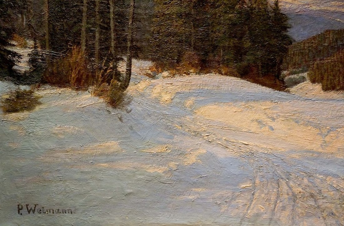 Oil painting Winter landscape Paul Weimann - 2