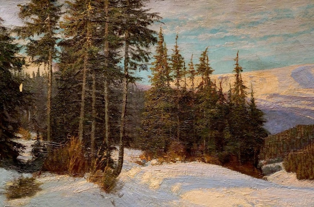 Oil painting Winter landscape Paul Weimann - 3