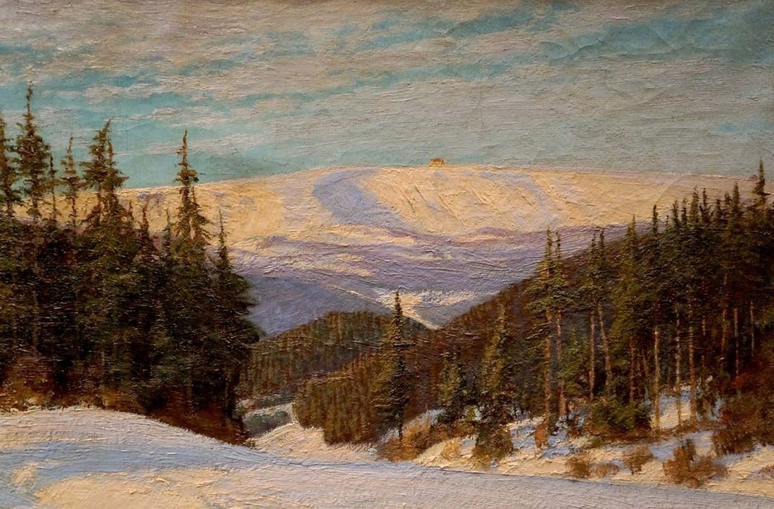 Oil painting Winter landscape Paul Weimann - 4