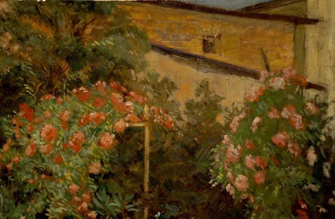 Oil painting Garden blooms Miron Duda - 4