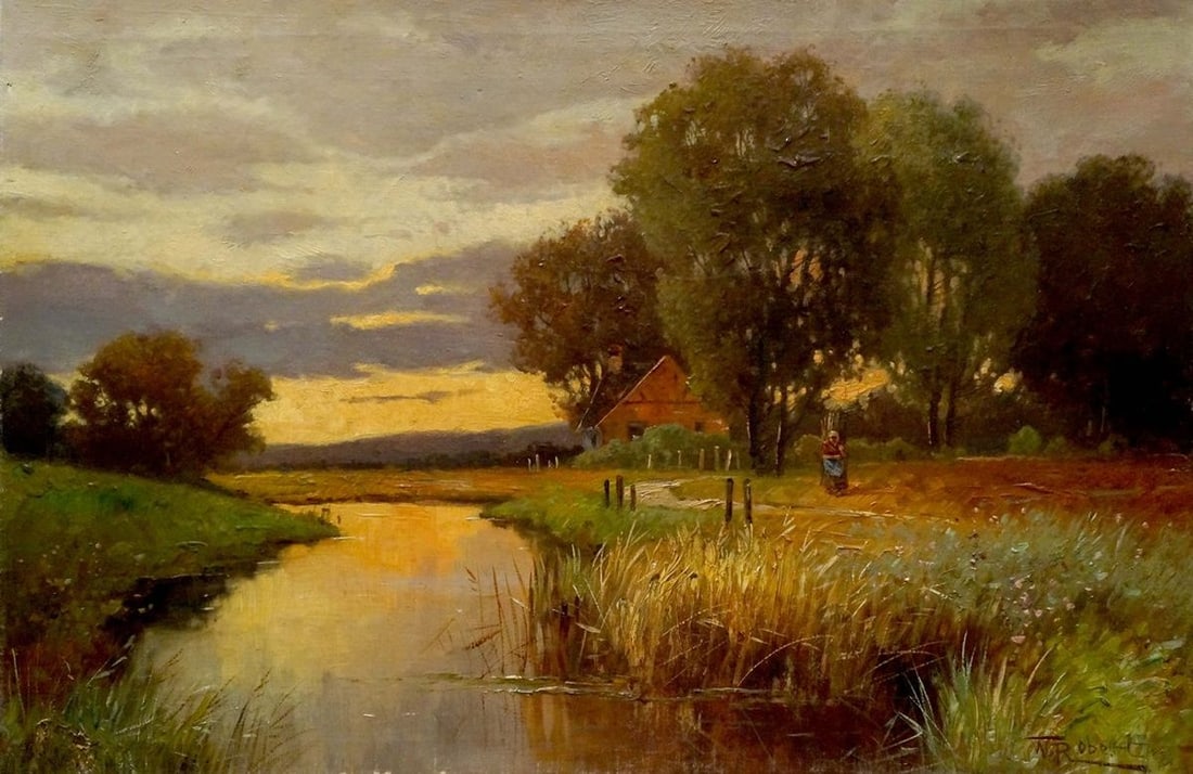 Oil painting Evening sunset (1 of 8)