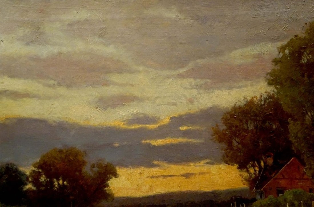 Oil painting Evening sunset - 3