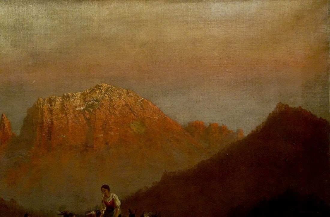 Oil painting Walking goats - 4