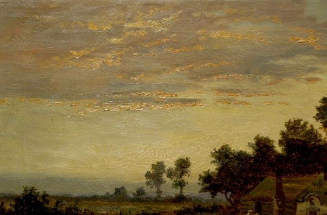 Oil painting Evening In the village B. Sherrin - 3