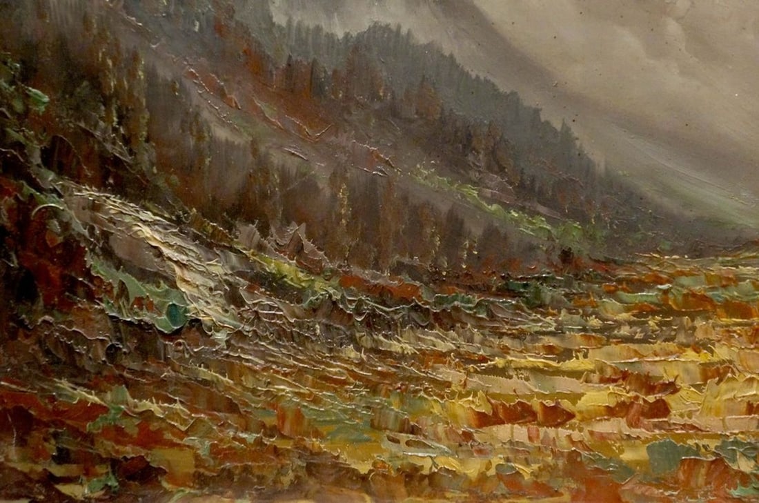 Oil painting Mountain landscape - 2