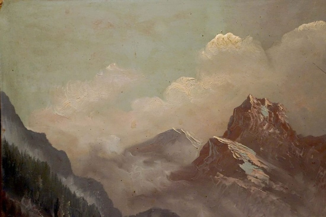 Oil painting Mountain landscape - 3