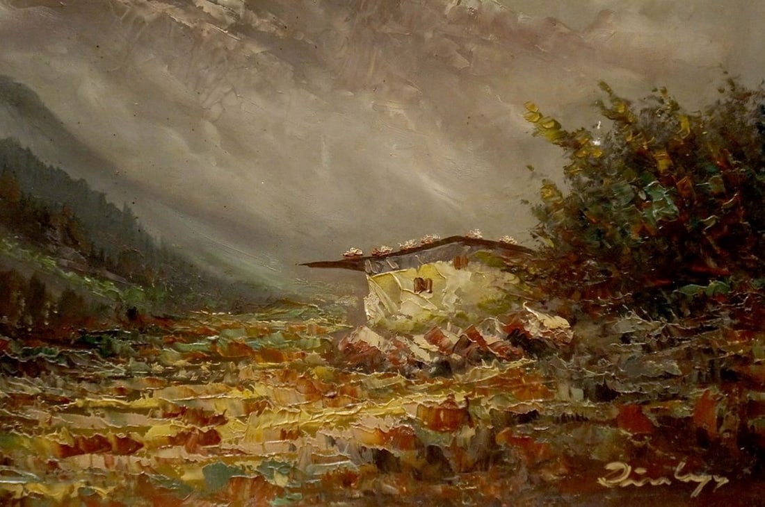 Oil painting Mountain landscape - 5