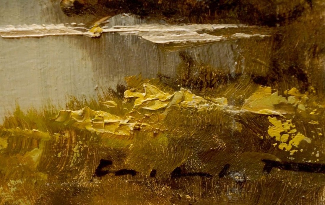 Oil painting Landscape with a mountain house Millt - 6