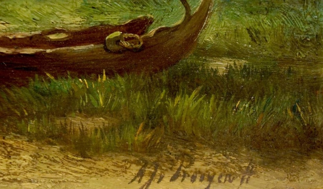Oil painting Cows by the river - 6