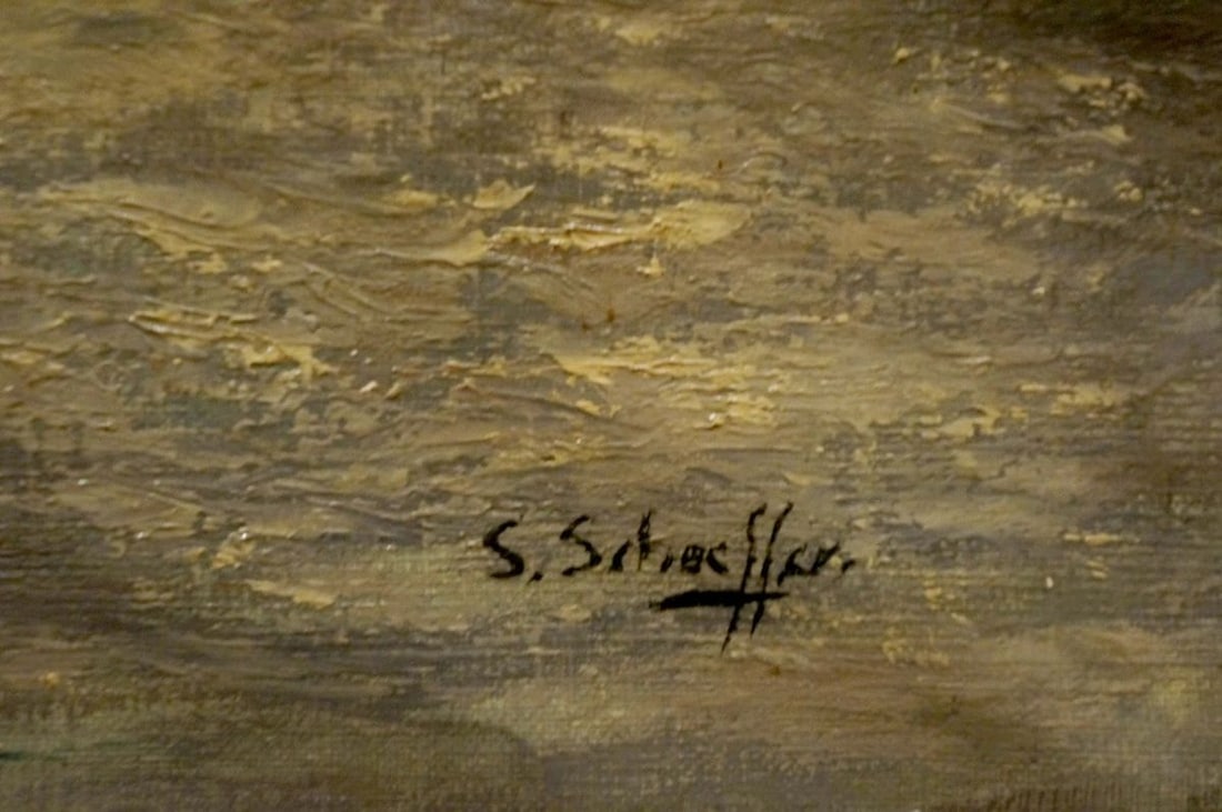 Oil painting Landscape with ships - 6