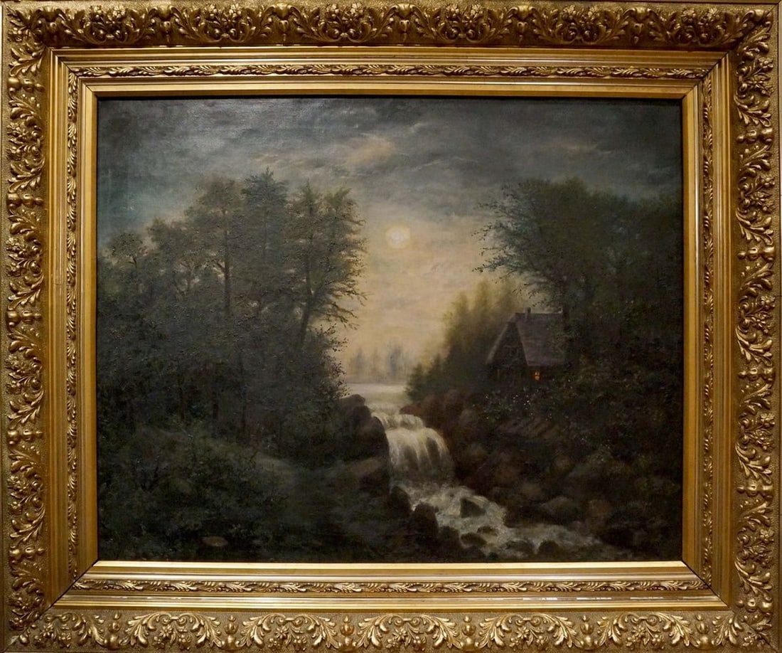 Oil painting Landscape with a waterfall (1 of 7)