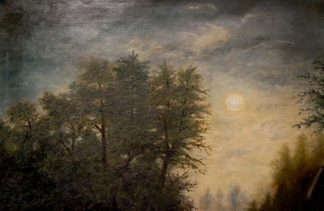 Oil painting Landscape with a waterfall - 3