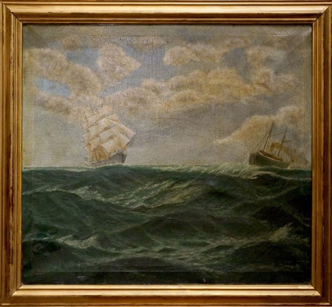 Oil painting Ships at sea (1 of 9)
