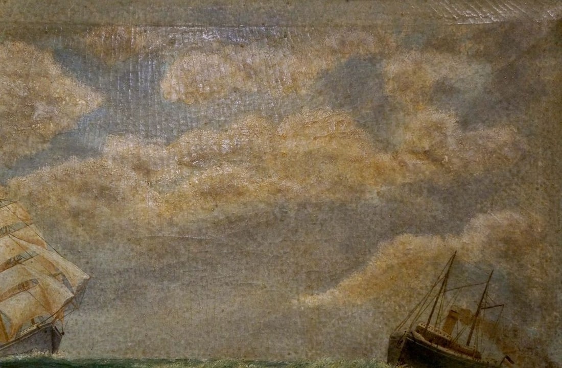 Oil painting Ships at sea - 4