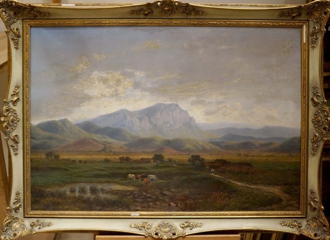 Oil painting Natural landscape F. W. Nickel: Title: Oil painting Natural landscape F. W. Nickel Description: NoVerne 179 *** ABOUT THIS PAINTING *** * TITLE: "Natural landscape" * ARTISTS: F. W. Nickel * SIZE: 65x100 cm/'25.59x39.37 inches' *