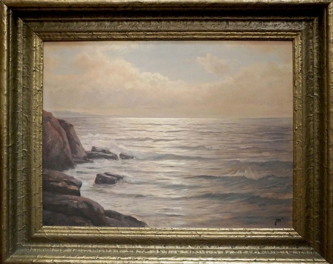 Oil painting Calm quiet waves: Title: Oil painting Calm quiet waves Description: NoVerne 182 *** ABOUT THIS PAINTING *** * TITLE: "Calm quiet waves" * ARTISTS: Unknown artist * SIZE: 60x80 cm/'23.62x31.49 inches' * MEDIUM: oil,