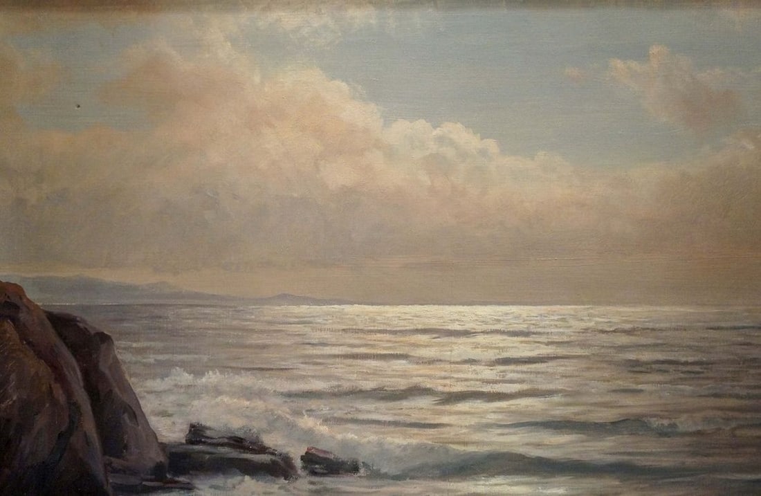Oil painting Calm quiet waves - 3