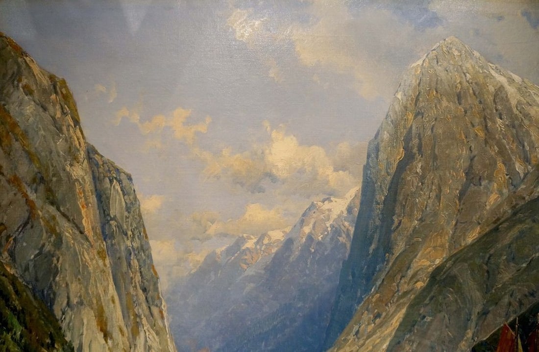 Oil painting Mountain landscape - 3