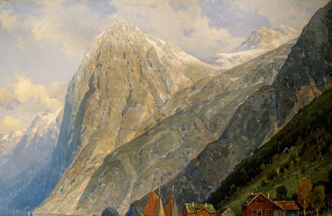 Oil painting Mountain landscape - 4