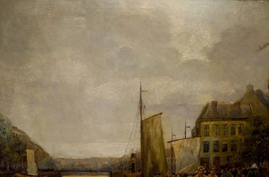 Oil painting City life R. Hornemann - 3