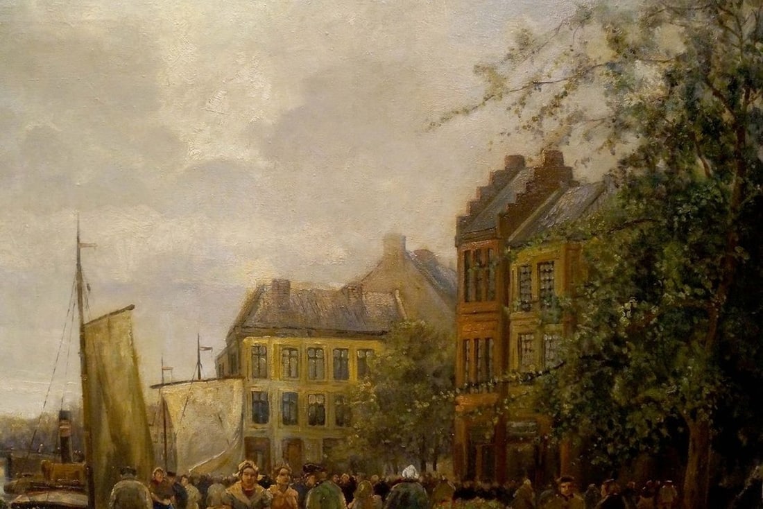 Oil painting City life R. Hornemann - 4